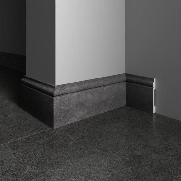Плинтус напольный ударопрочный влагостойкий Decor-Dizayn цвет графит 79x13x2400 мм 005-94