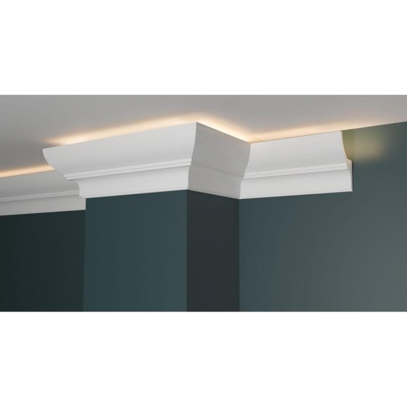 Потолочный карниз Decor-Dizayn ударопрочный влагостойкий под LED подсветку 70Х45Х2000 мм DD508