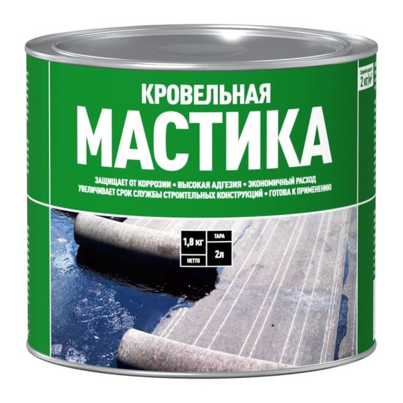 Мастика битумная кровельная СТАРТ 2л/1,8кг 4607952907638 Мастика битумная кровельная СТАРТ 2л/1,8кг 4607952907638