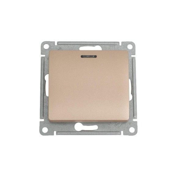 1-клавишный переключатель Systeme Electric GLOSSA с подсветкой, 10АХ, ТИТАН GSL000463
