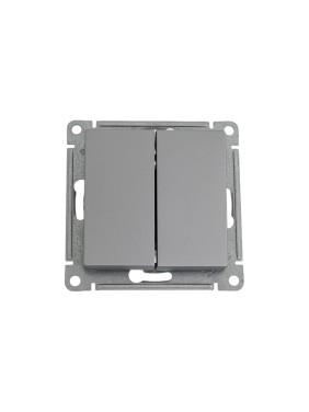 Переключатель Systeme Electric AtlasDesign Сталь 2-клавишный сх.6, 10АХ, механизм SE ATN000965