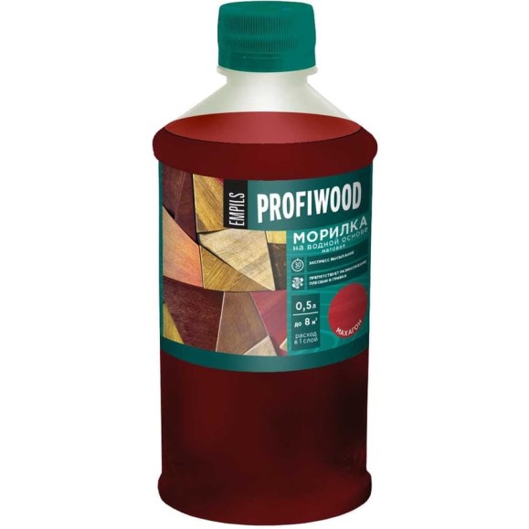 Морилка Profiwood на водной основе, махагон, 0.5 кг 67687 Морилка Profiwood на водной основе, махагон, 0.5 кг 67687
