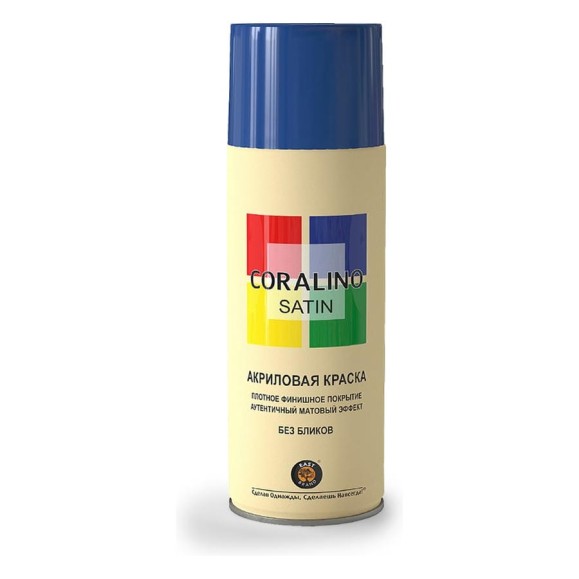 Краска аэрозольная полуматовая CORALINO SATIN 0.52 л RAL5005 сигнальный синий CS5005