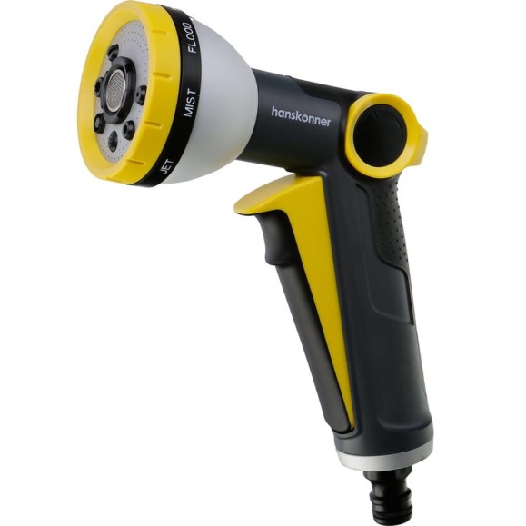 Пистолет для полива Hanskonner 8 ФУНКЦИЙ + фитинг аквастоп, метал, HK3015-25-8AS Пистолет для полива Hanskonner 8 ФУНКЦИЙ + фитинг аквастоп, метал, HK3015-25-8AS