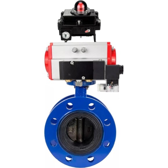 Затвор дисковый DN.ru GGG40-304-EPDM-2W-F-H Ду100 Ру16 пневмопривод DA-105, пневмораспределитель 24VDC, БКВ LSB-410 D050-56198 Затвор дисковый DN.ru GGG40-304-EPDM-2W-F-H Ду100 Ру16 пневмопривод DA-105, пневмораспределитель 24VDC, БКВ LSB-410 D050-56198