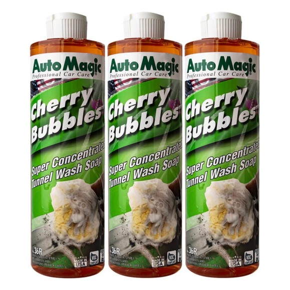 Автошампунь с вишневым ароматом AutoMagic CHERRY BUBBLES (USA) 473 мл, 3шт 36R_3