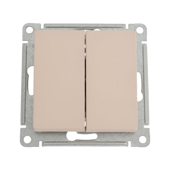 2-клавишный переключатель Systeme Electric Atlasdesign песочный сх.6, 10ах ATN001265