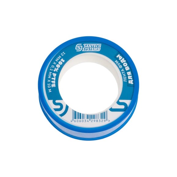 Лента ФУМ SantechSystems PTFE, катушка 12х0,1 мм, 10 м, вода 108-1451