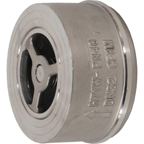 Обратный клапан межфланцевый тарельчатый нержавеющий NEWKEY AISI316 DN32 (1_1/4), (CF8M), PN25 NK-CSP32/6