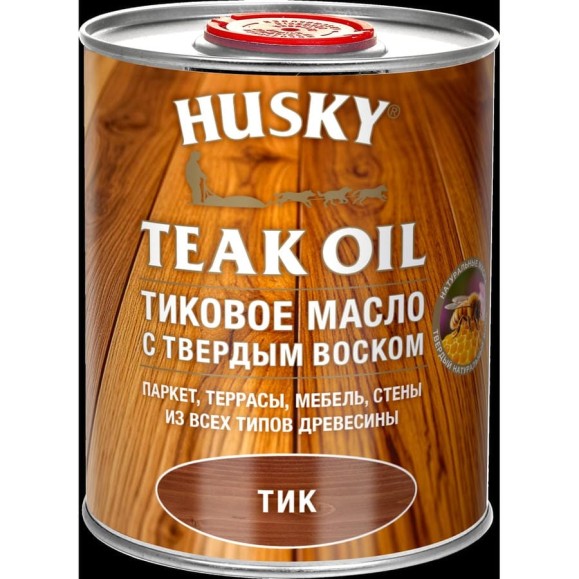 Тиковое масло с твердым воском HUSKY Тик 0.9л 34311 Тиковое масло с твердым воском HUSKY Тик 0.9л 34311