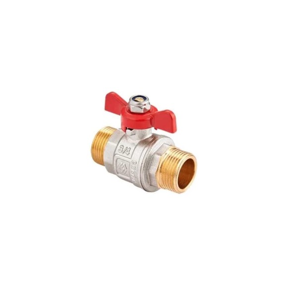 Кран шаровой MVI ГОСТ, 3/4 нар-нар, рукоятка «бабочка» (БЦЦ) BV.915.05