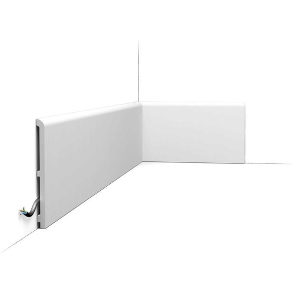 Плинтус напольный Oracdecor дюрополимер Orac белый под покраску SX212