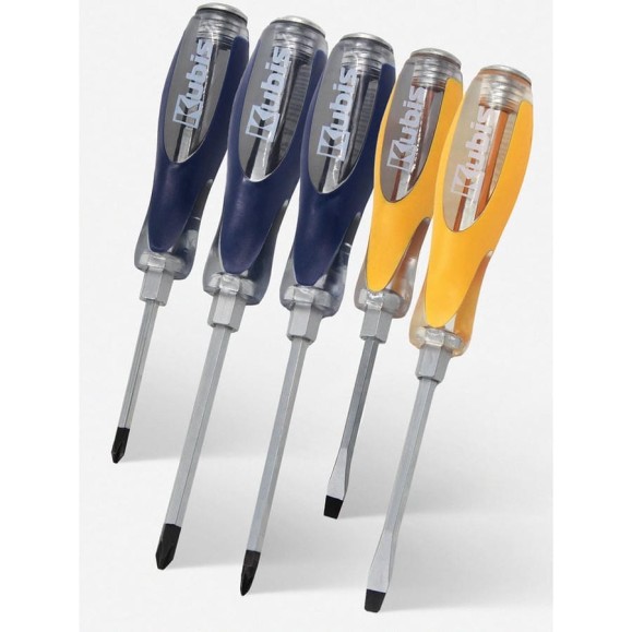 Набор отверток KUBIS PH1*75, PH2*100, PZ2*100, SL5*75, SL6*100, CrV KBS_set03