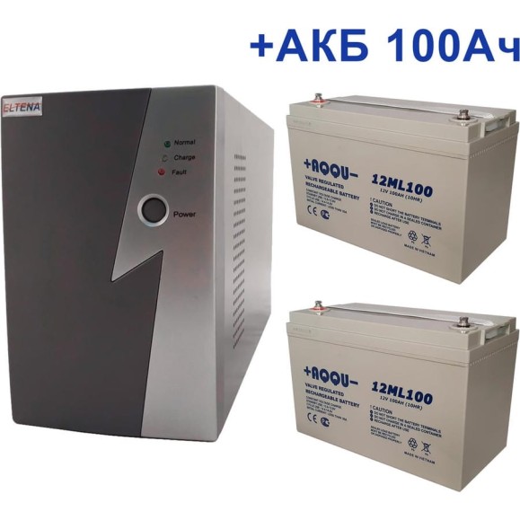 Комплект ИБП ELTENA Intelligent 1000LT2 (700Вт) + 2шт. АКБ AQQU 12ML100 (12В, 100Ач) I1000LT2/12ML100 Комплект ИБП ELTENA Intelligent 1000LT2 (700Вт) + 2шт. АКБ AQQU 12ML100 (12В, 100Ач) I1000LT2/12ML100