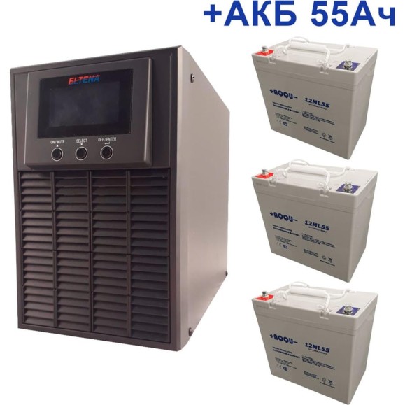 Комплект ИБП ELTENA Monolith E 1000LT-36V (900Вт) + 3шт. АКБ AQQU 12ML55 (12В, 55Ач) ME1000LT-36V/12ML55 Комплект ИБП ELTENA Monolith E 1000LT-36V (900Вт) + 3шт. АКБ AQQU 12ML55 (12В, 55Ач) ME1000LT-36V/12ML55