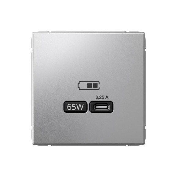 USB Розетка тип-С Systeme Electric ArtGallery Алюминий 65Вт высокоскоростная зарядка QC, PD, механизм GAL000327