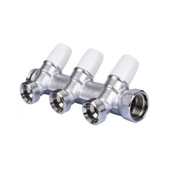 Коллектор Tiemme MAXIMA 3 отверстия, регулируемый, 1x1/2(16), никель 1860021 1868K Коллектор Tiemme MAXIMA 3 отверстия, регулируемый, 1x1/2(16), никель 1860021 1868K