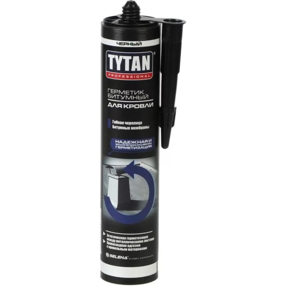 Герметик битумный для кровли TYTAN PROFESSIONAL черный, 310 мл (12) 278645