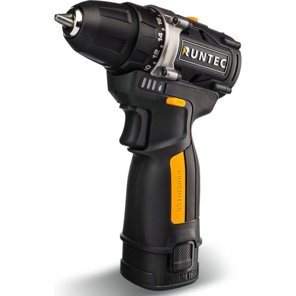Дрель-шуруповерт RUNTEC PROаккумуляторная, 10мм,16В, 2*2Ач, 45Нм RT-ID122