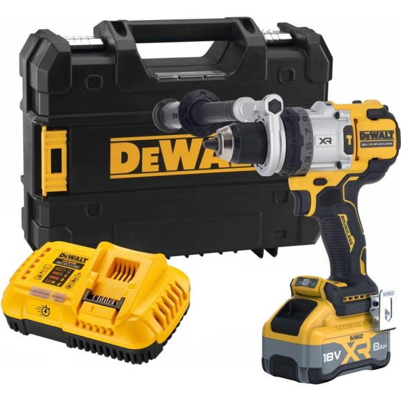 Ударная дрель-шуруповерт DEWALT DCD1007WW1T, 18В, 2250об/мин, 38250уд/мин, с аккумулятором 8Ач и зарядным устройством, в кейсе TSTAK DCD1007WW1T-QW