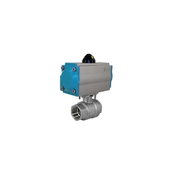 Кран шаровой муфтовый NEWKEY (2PC), AISI304 DN15 (1/2), с двухсторонним пневмоприводом AT32D NK-BMp15/4*AT32D
