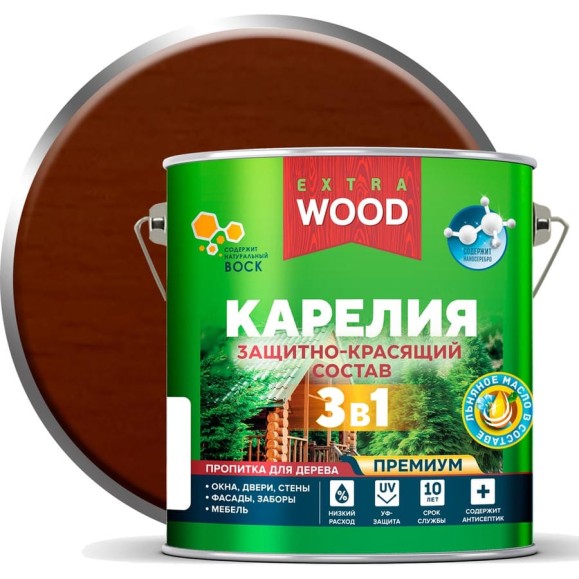 Защитно-красящий состав Farbitex 3в1 для древесины Карелия Тик (2.7 л) WOOD EXT 4300016888 Защитно-красящий состав Farbitex 3в1 для древесины Карелия Тик (2.7 л) WOOD EXT 4300016888