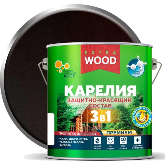 Защитно-красящий состав Farbitex 3в1 для древесины Карелия Палисандр (2.7 л) WO 4300016885 Защитно-красящий состав Farbitex 3в1 для древесины Карелия Палисандр (2.7 л) WO 4300016885