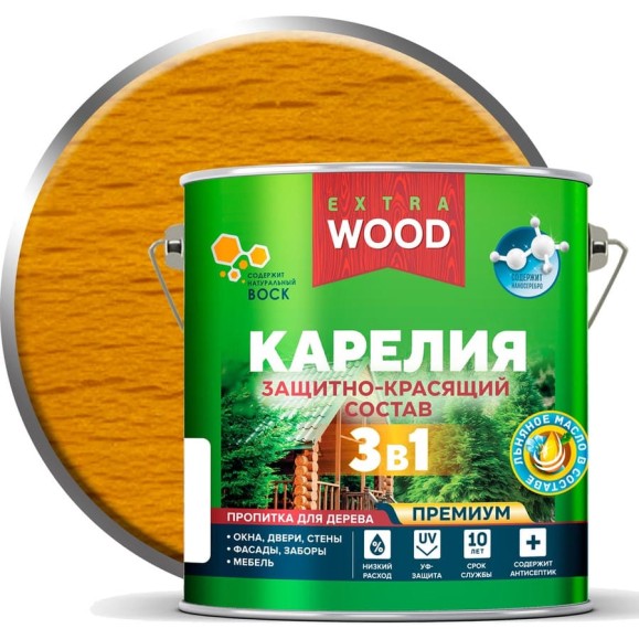 Защитно-красящий состав Farbitex 3в1 для древесины Карелия Сосна (2.7 л) WOOD E 4300016887