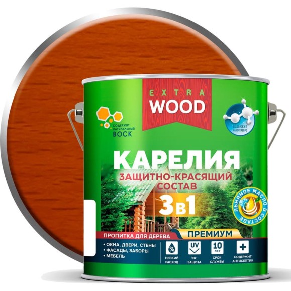Защитно-красящий состав Farbitex 3в1 для древесины Карелия Орегон (2.7 л) WOOD 4300016883