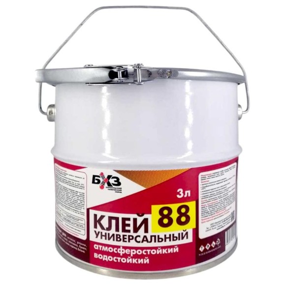 Клей БХЗ 88 универсальный водостойкий, 3 л 10644 Клей БХЗ 88 универсальный водостойкий, 3 л 10644