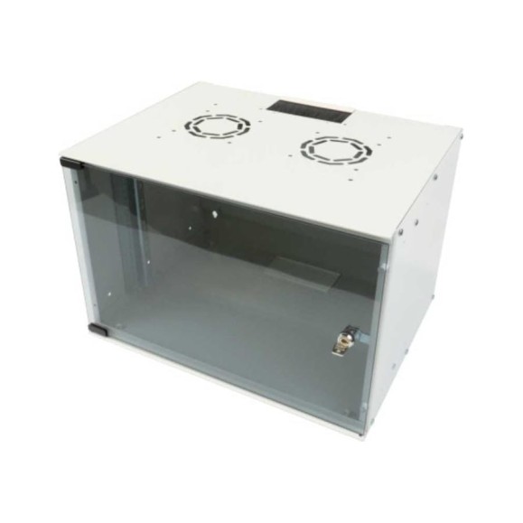 Шкаф настенный Filum 19, 7U Soho, 520x400, стеклянная дверь, серый FL-SO-0754GW-GY