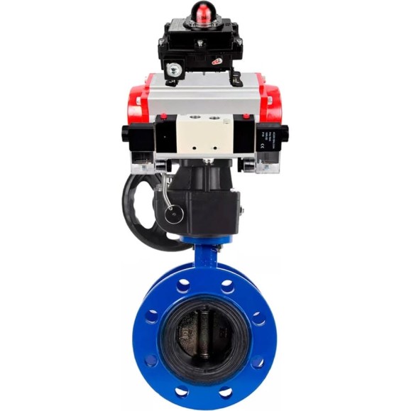 Затвор дисковый GGG40-304-EPDM-2W-F-H Ду50 Ру16, пневмопривод DA-105, пневмораспределитель (2EM) 220VAC, БКВ LSB-410, ручной дублёр HDM-3 DN.ru D050-56422