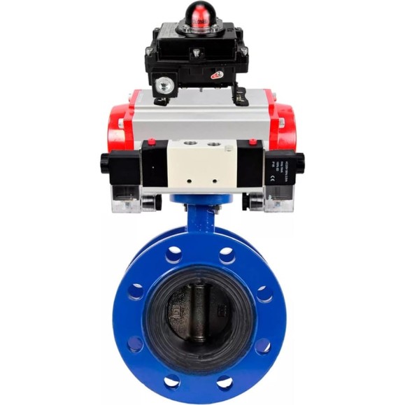 Затвор дисковый GGG40-304-EPDM-2W-F-R Ду250 Ру16 пневмопривод DA-210, пневмораспределитель (2EM) 220VAC, БКВ LSB-410 DN.ru D050-56214