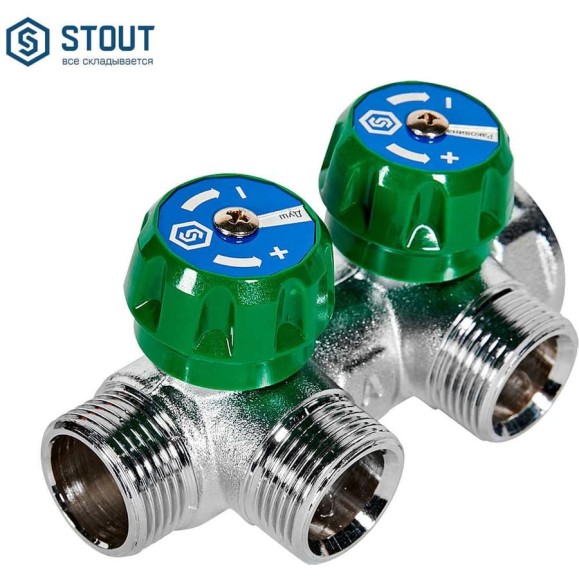 Регулирующий коллектор STOUT 3/4, 2 отвода 3/4ЕК SMB-6850-343402 RG008UJF3O1AHM Регулирующий коллектор STOUT 3/4, 2 отвода 3/4ЕК SMB-6850-343402 RG008UJF3O1AHM