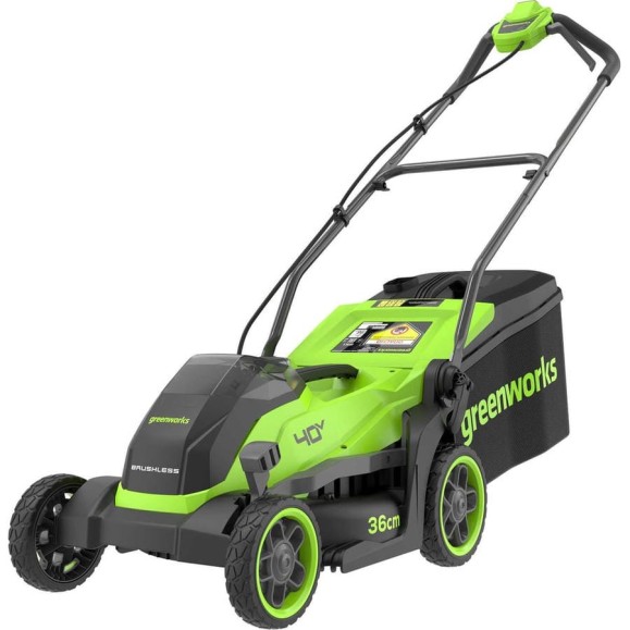 Газонокосилка аккумуляторная Greenworks 40V, 36 см, бесщеточная, c 1 АКБ 4 Ач и ЗУ 2520807USB4