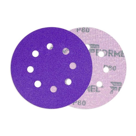 Диск CERAMIC PLUS FORMEL 125 мм, 8 отв., Р80 (упак 50 шт) 93823125080