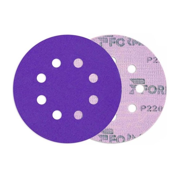 Диск CERAMIC PLUS FORMEL 125 мм, 8 отв., Р220 (упак 50 шт) 93823125220