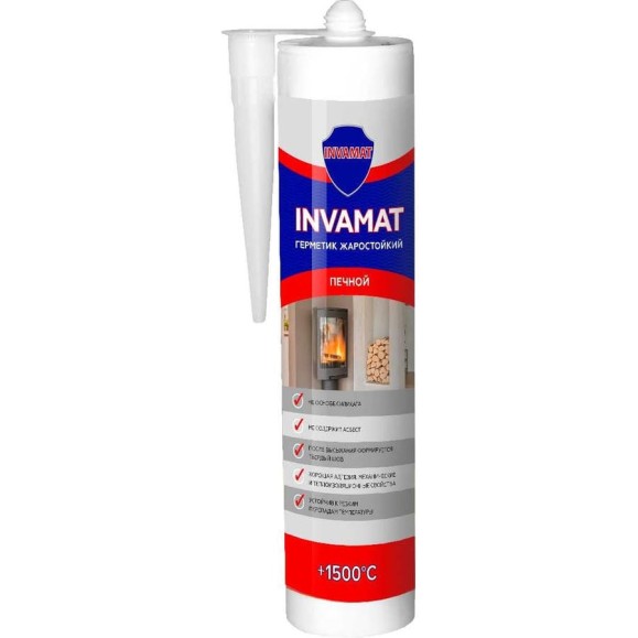 Герметик жаростойкий печной INVAMAT 881, +1500 C, 290 мл бежевый 1336