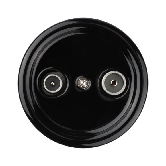 Проходная розетка TV+R TDM ELECTRIC черная «Болонь» SQ1820-0256