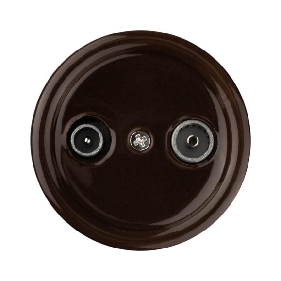 Оконечная розетка TV+R TDM ELECTRIC коричневая «Болонь» SQ1820-0455
