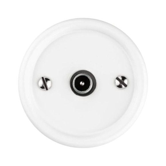 Проходная TV розетка TDM ELECTRIC белая «Болонь» SQ1820-0054