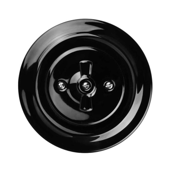 Фарфоровый поворотный перекрестный выключатель TDM ELECTRIC скрытой установки с ручкой (бантик) 10А черный Болонь SQ1820-0215 Фарфоровый поворотный перекрестный выключатель TDM ELECTRIC скрытой установки с ручкой (бантик) 10А черный Болонь SQ1820-0215