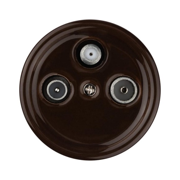 Проходная розетка TV+R+SAT TDM ELECTRIC коричневая «Болонь» SQ1820-0458
