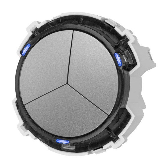 Выключатель 3-клавишный TDM ELECTRIC 16а 250в проходной кнопочный механизм платина, "байкал" SQ1819-0327