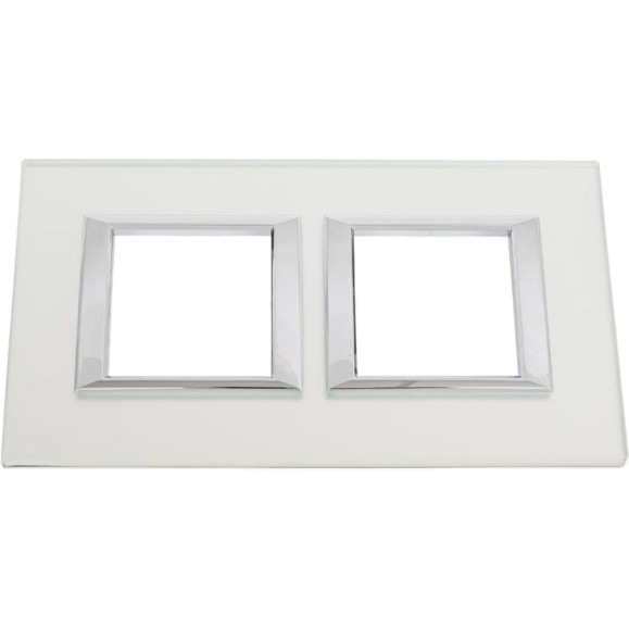 Рамка Legrand Axolute 2x2П 71мм горизонтальная, матовое стекло HA4802M2HVSA