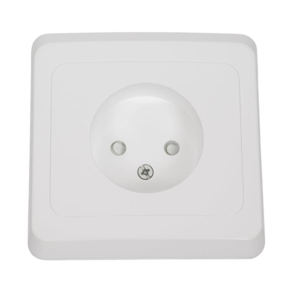 Розетка Systeme Electric 1-м СП Этюд 16А IP20 защитные шторки, без заземления, белая PC16-002B