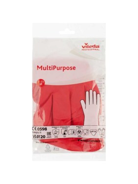 Перчатки резиновые многоцелевые Vileda Professional M, красный, арт. 8005/100750/100153 7308