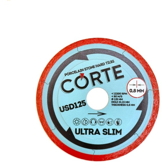 Диск алмазный для УШМ CORTE 22.2 мм 125х0.8х7 мм ULTRA SLIM USD125 Диск алмазный для УШМ CORTE 22.2 мм 125х0.8х7 мм ULTRA SLIM USD125