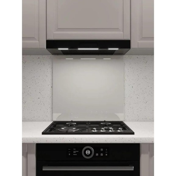 Защитный экран Normand 600х500х4 мм, RAL 9002, из закаленного стекла, на кухонный фартук, для плиты от брызг, 134-153