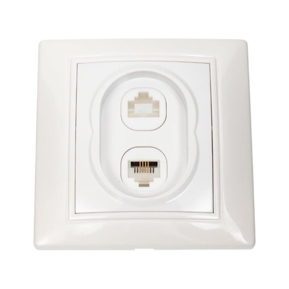 Розетка компьютерная + телефонная Smartbuy RJ45+Phone 1 местная белая Венера SBE-01w-S1-RJPH Розетка компьютерная + телефонная Smartbuy RJ45+Phone 1 местная белая Венера SBE-01w-S1-RJPH